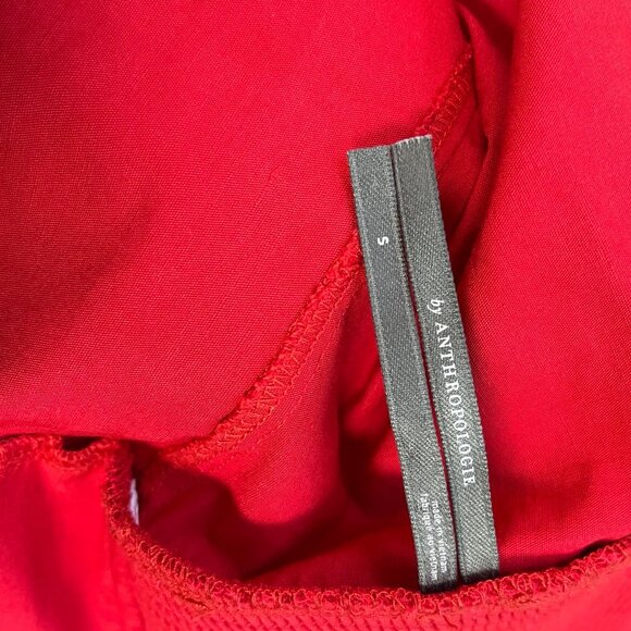 Anthropologie Womens Red Halter Midi Dress With Side Slit Size S - Picture 4 of 6